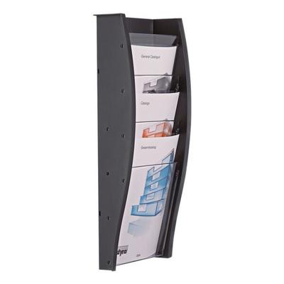 Styro Wand-Prospekthalter »styrodisplay« DIN A4 anthrazit grau, 26.2x57.7x1.9 cm