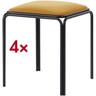 meet 4er-Set Hocker »meet Bistro« Sitzfläche Samt rot