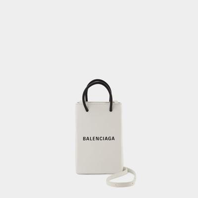 Phone Holder Bag - Balenciaga - Leder - Weiß