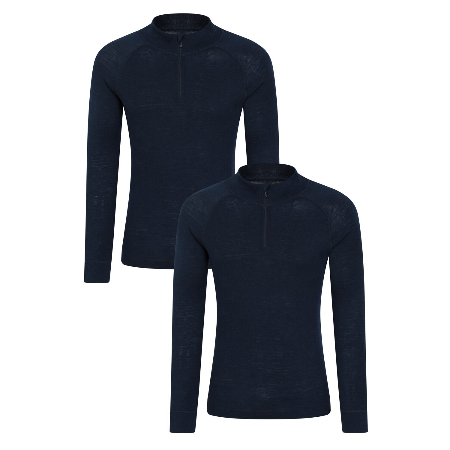 Mountain Warehouse Herren Merinowolle Base Layer Top (2er Pack) (Navy) Image