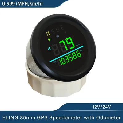 ELING 85mm Universal Digital GPS Speedometer 0-999 (MPH, km/h) for Car Truck RV with Backlight GPS