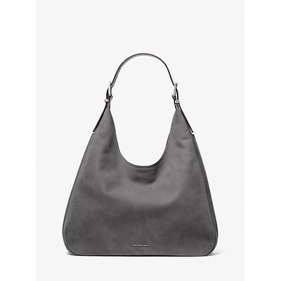 Michael Kors Nolita Large Nubuck Hobo Shoulder Bag Grey One Size