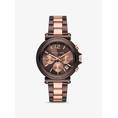 Michael Kors Oversized Maren Two-Tone Watch Brown One Size