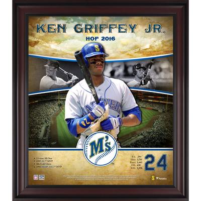 Ken Griffey Jr. Seattle Mariners, gerahmt, 15 x 17 Zoll, Hall of Fame-Karriereprofil Image