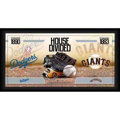 Los Angeles Dodgers vs. San Francisco Giants Gerahmte 10" x 20" Haus geteilte Baseball-Collage Image
