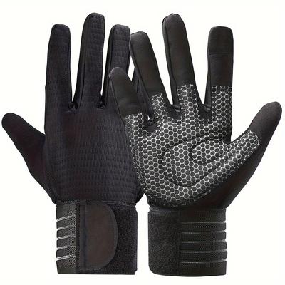 TEMU Weight Lifting Gym Full Finger Gloves With Wrist For Exercise Training Fitness And Bodybuilding For Men & Women (s)