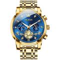 Montres à quartz OLEVS 2856 pour homme chronographe à volant squeletté mode classique montre de marque TOP pour homme phase de lune étanche