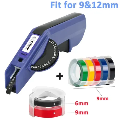 Cidy 1540B label maker manual add 7 tape for 9/12 mm 3D Embossing replacement for Dymo label printer 12965 1610 Motex E5500 E101