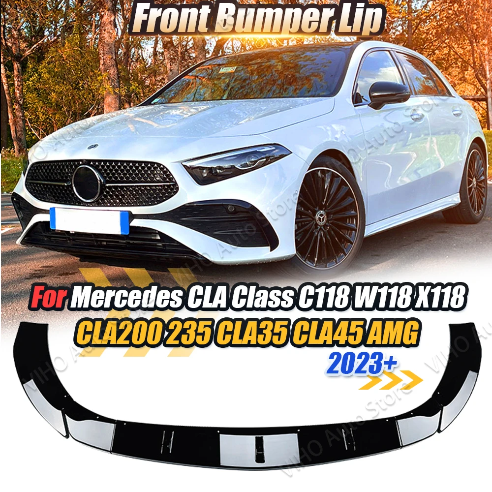 Per Mercedes Benz C118 W118 X118 CLA 200 235 CLA35 45 AMG / W177 A180 A200 A35 2023 kit corpo diffusore labbro Splitter paraurti anteriore