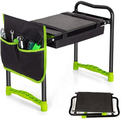 Todeco Gartenhocker Kniebank mit 2 Arten von Kissen und Gartenwerkzeug Tasche, Gartenhelfer Image