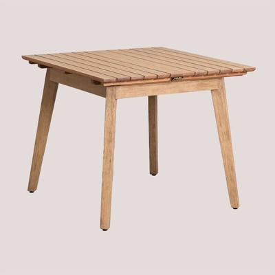 Sklum - Ausziehbarer rechteckiger Esstisch aus Holz (90-150x90 cm) Naele Braun Natur Image