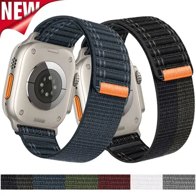 Nylon Solo Loop Armband für Apple Uhren armband Ultra 2 49mm 45mm 44mm 42mm 41mm 40mm 38mm Armband für iwatch Serie 9 8 7 6 se 5 4 Image