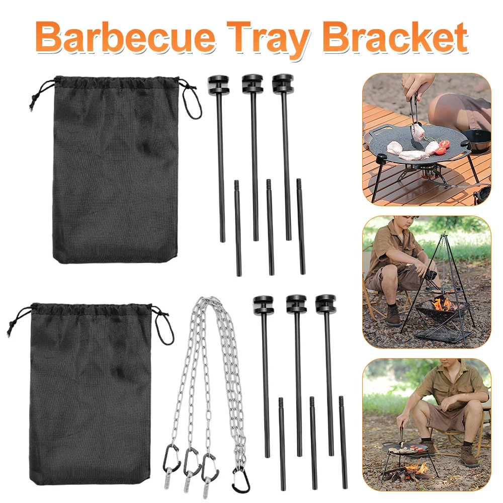 Abnehmbarer Grills atz vertikaler Stativ grill Grill tablett halterung dreieckige Halterung Stativ aus Aluminium legierung im Freien Grill Image