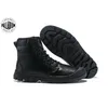 PALLADIUM Schwarz Leder Männer Pampa Manschette Taktische Armee Ankle Arbeits Stiefel, Komfortable Hochwertige Fuß Sicherheit Wanderschuhe