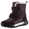 Winterstiefel GEOX "J TREKKYUP GIRL B ABX", Kinder, Gr. 28, lila (dunkellila), Textil, Veloursleder, Lederimitat, Glitzer, casual, Schuhe, Klettstiefel, Snowboots, Winterstiefel mit Warmfutter