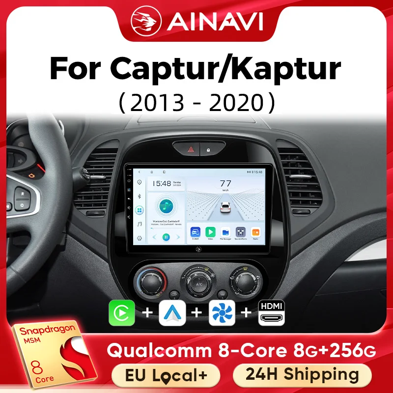 Ainavi Auto-Multimedia-Player Für Renault Kaptur Captur Clio Samsung QM3 2013 2015 2017 2019 2020 Drahtlose Carplay 4G wifi 2din Image