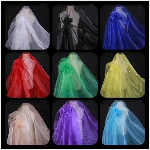 Transparenter Perl glanz weißer Organza-Stoff von Metern für Kleidungs polster DIY Nähen einfaches Tüll tuch mit hoher Dichte glatt Image