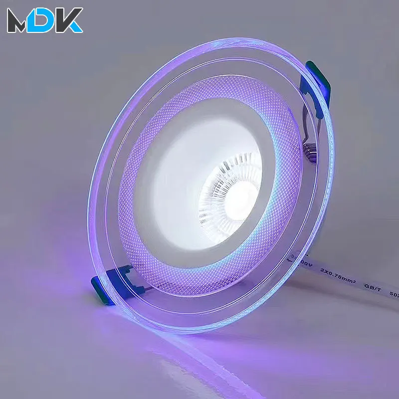 LED-Downlight, 3 Farben, per Schalter einstellbar, AC220V 230V, Spotlicht, 9W, Deckenrandbeleuchtung, Einbaustrahler für Zuhause, Ambiente-Strahler