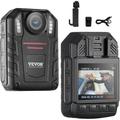 VEVOR Telecamera per Corpo della Polizia HD 1440P, 64 GB Audio Video, Batteria Integrata da 2850