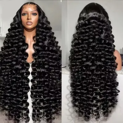 300Density High Loose Deep Wave Frontal Wig 13x4 13x6Front Lace Wig 30Inch Loose Deep Wave Wig 100% Real Human Hair Pre Plucked