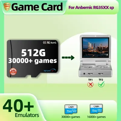 Game TF Card For Anbernic RG35XXSP Plug&play Pre-install Retro Games More PSP PS1 Memory Handheld