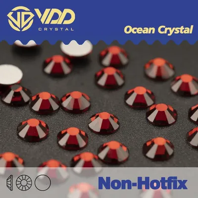 VDD 014 Garnet Nail Rhinestones Non-hotfix Nail Art Crystal Diamante Glass Rhinestones Black Applique Crystal Yards