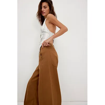 We The Free Rylee Chino Trousers at Free People in English Khaki, Size: US 8