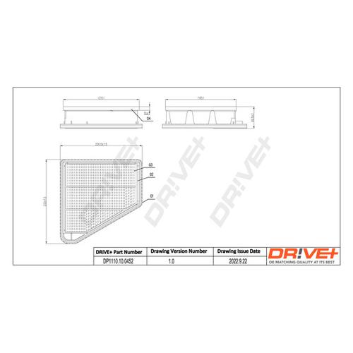 Drive+ Luftfilter für HONDA 17220R3LG01 DP1110.10.0452