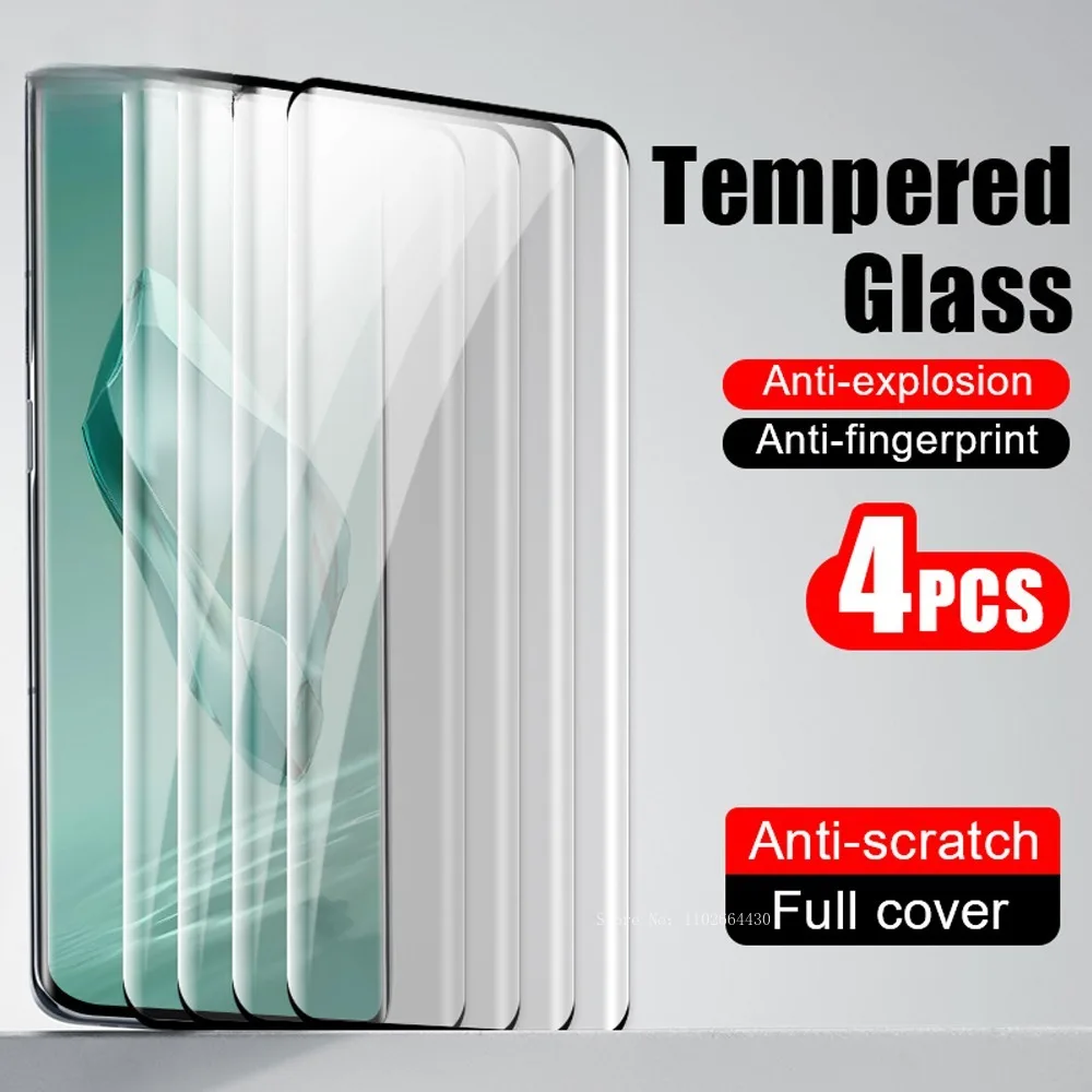 Protecteur d'écran pour Smartphone Oneplus 12 11, 4 pièces, couverture complète, Film de protection en verre trempé pour Oneplus 10 9 8 Pro ACE 2