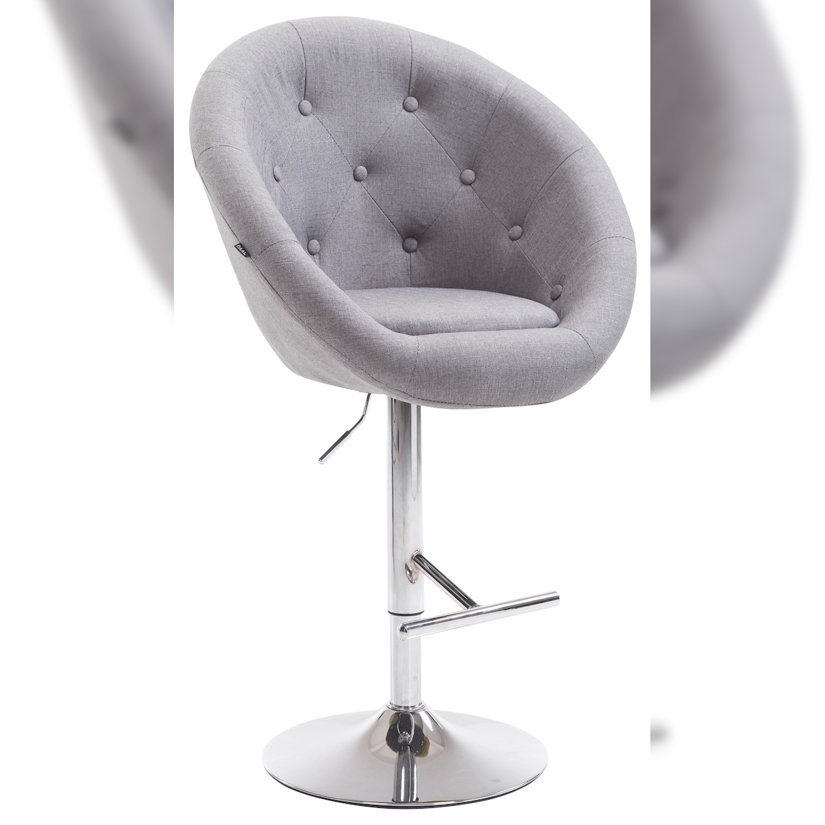 CLP Barhocker London V2 Stoff grau/chrom Image