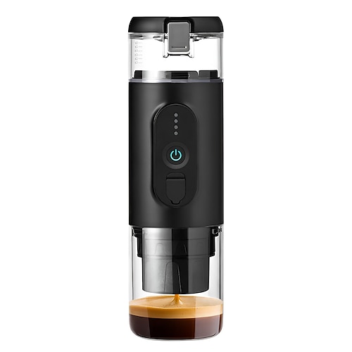 macchina per caffè espresso elettrica portatile senza fili riscaldamento monodose mini macchina per caffè con contenitore per polvere/capsule 2 in 1 pompa pressione infusione automatica 2500 mAh
