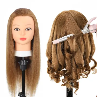 100% Real Hair Mannequin Head With Human Hair Hairdresser Cosmetology Mannequin Manikin Training