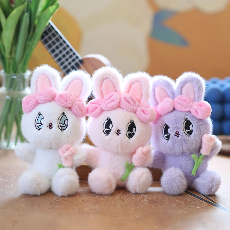 Weiches Tier Plüsch Kaninchen Schlüsselanhänger Niedliche Stoffpuppe Spielzeug Esther Bunny Schlüsselanhänger Taschenanhänger Schönes Kinder Mädchen Geburtstagsgeschenk Image