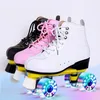 Zweireihige Rollschuhschuhe 4-Rad-Skates Erwachsene Männer Frauen Roller Quad Schuhe Outdoor Skating Sneakers Schuhe Geschenk Größe 34-45