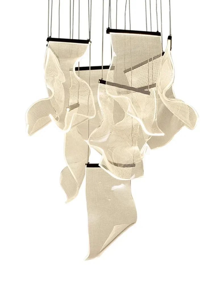 Canadian Designer Partisan LED-Acryl-Kronleuchter für Penthouse, Ausstellungshalle, Flur, Wohnzimmer, Lustre-Hängeleuchte