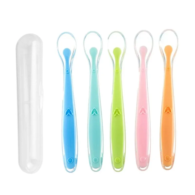 BPA-freie Baby-Silikonlöffel, erste Stufe, weiche Löffel für Kleinkinder, Baby-Training, Fütterungslöffel, Ergänzungsnahrungslöffel für Kleinkinder Image