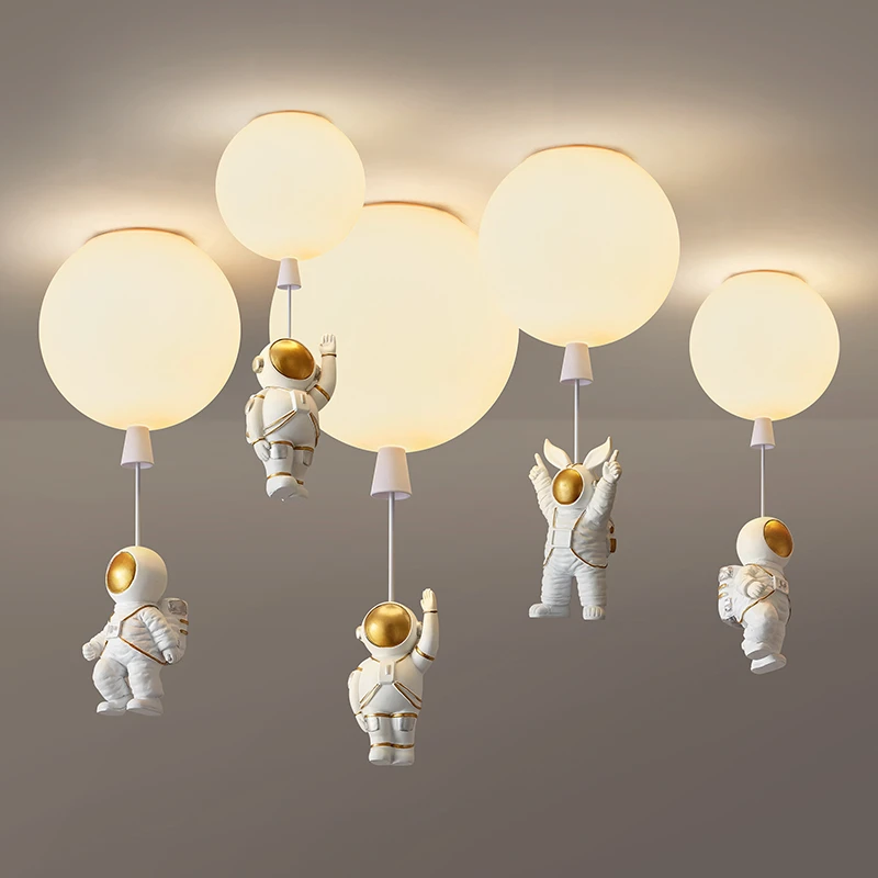 Nordic decke leuchte Led Anhänger Licht für Kinder Kinderzimmer Kreative Astronaut Ballon Decke Lampe Hause Dekoration