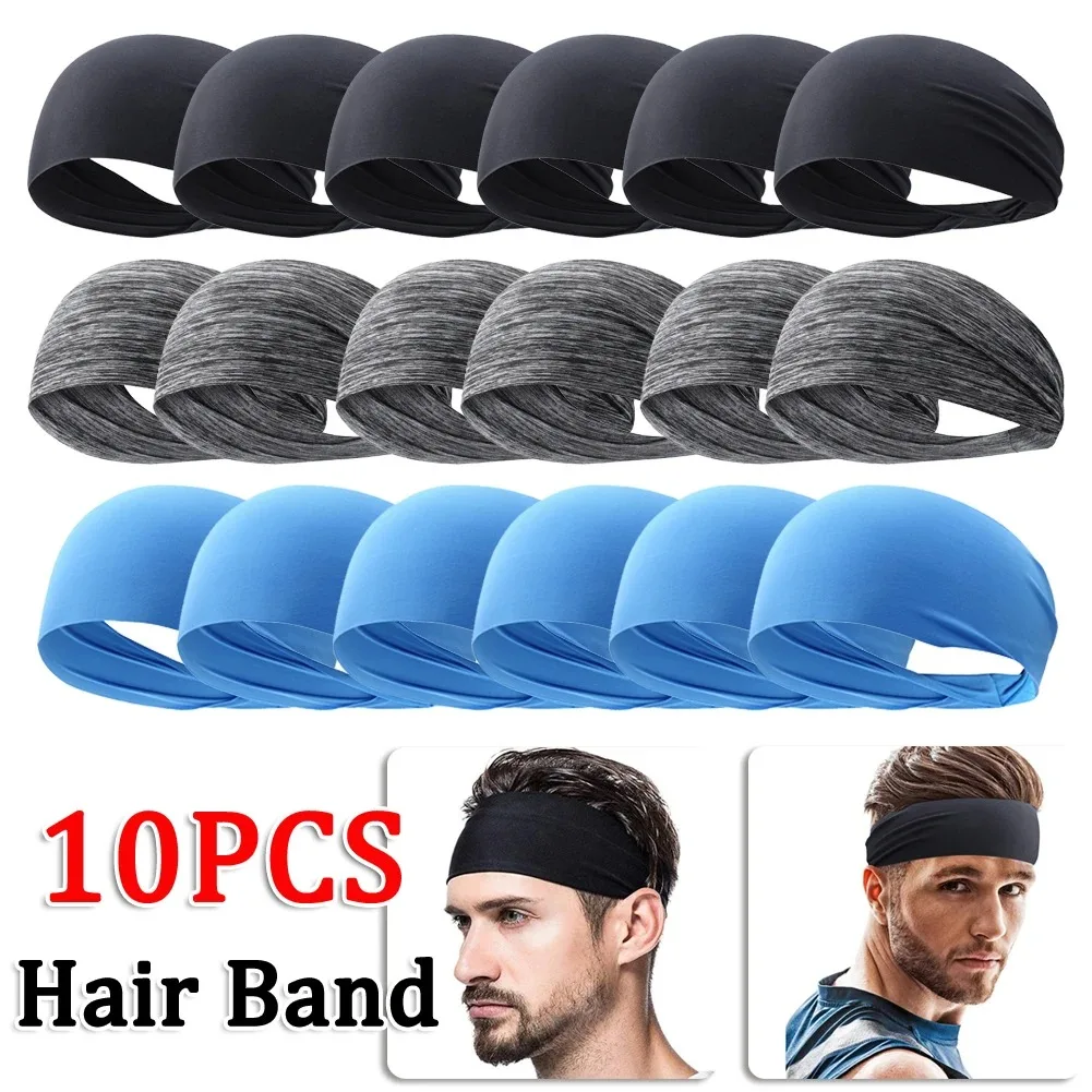 10-1 Stück Sport Schweiß band atmungsaktiv schweiß absorbierend Stirnband weich glatt Outdoor Sport Yoga Stirnband Haar Kopfband Image
