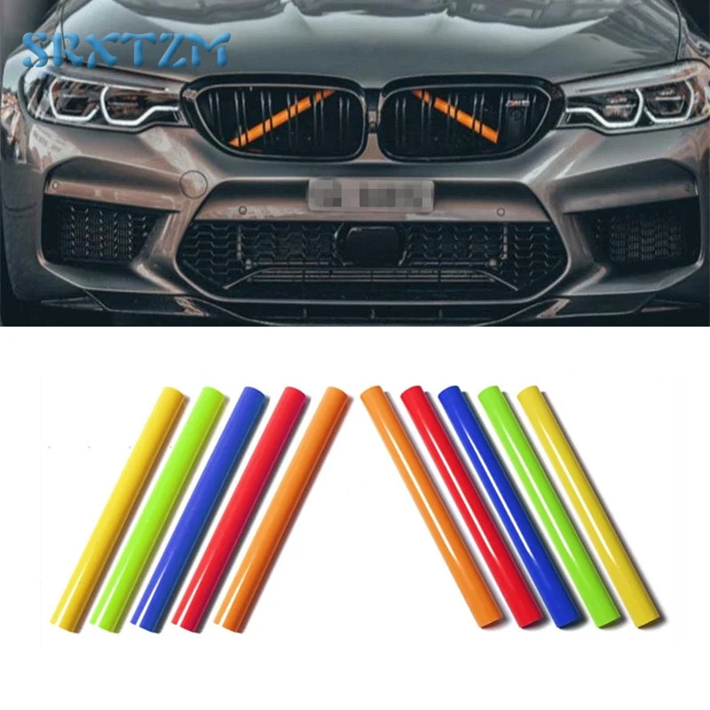 M Sport Stil Kühlergrill Trim Streifen Abdeckung Rahmen Aufkleber Für BMW X3 F25 X4 F26 G02 G01 G30 G20 F20 F10 F30 X5 Auto Zubehör Image