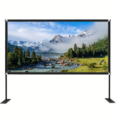 TEMU Vevor Projector Screen With Stand 150inch Portable Movie Screen 16:9 4k Hd Wide Angle Outdoor Projector Screen Stand Easy Assembly With Storage Bag For Home Theater Office Outdoor Use