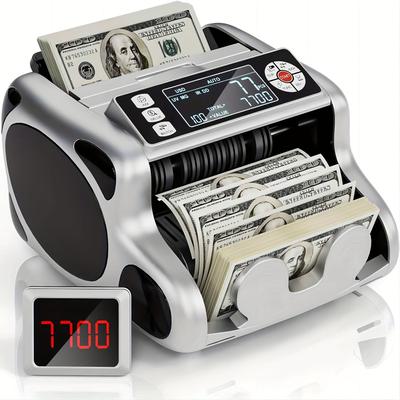 TEMU Machine, Dollar, Euro Value Count, Uv/mg/ir/dd Cash Detection Bill Counter With Extra Lcd Display, Add And Batch Modes, Machine