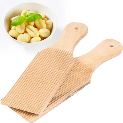 2 Pcs Wooden Gnocchi Board Butter Paddles 9.1 x 2.8 Inches Spaghetti Macaroni Pasta Board Practical Gnocchi Maker Homemade Pasta