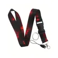 Cordino per cellulare Moda Nero e rosso Cielo Fibbia Tracolla Portachiavi Cordino per porta carte d'identità di credito Portachiavi Portachiavi