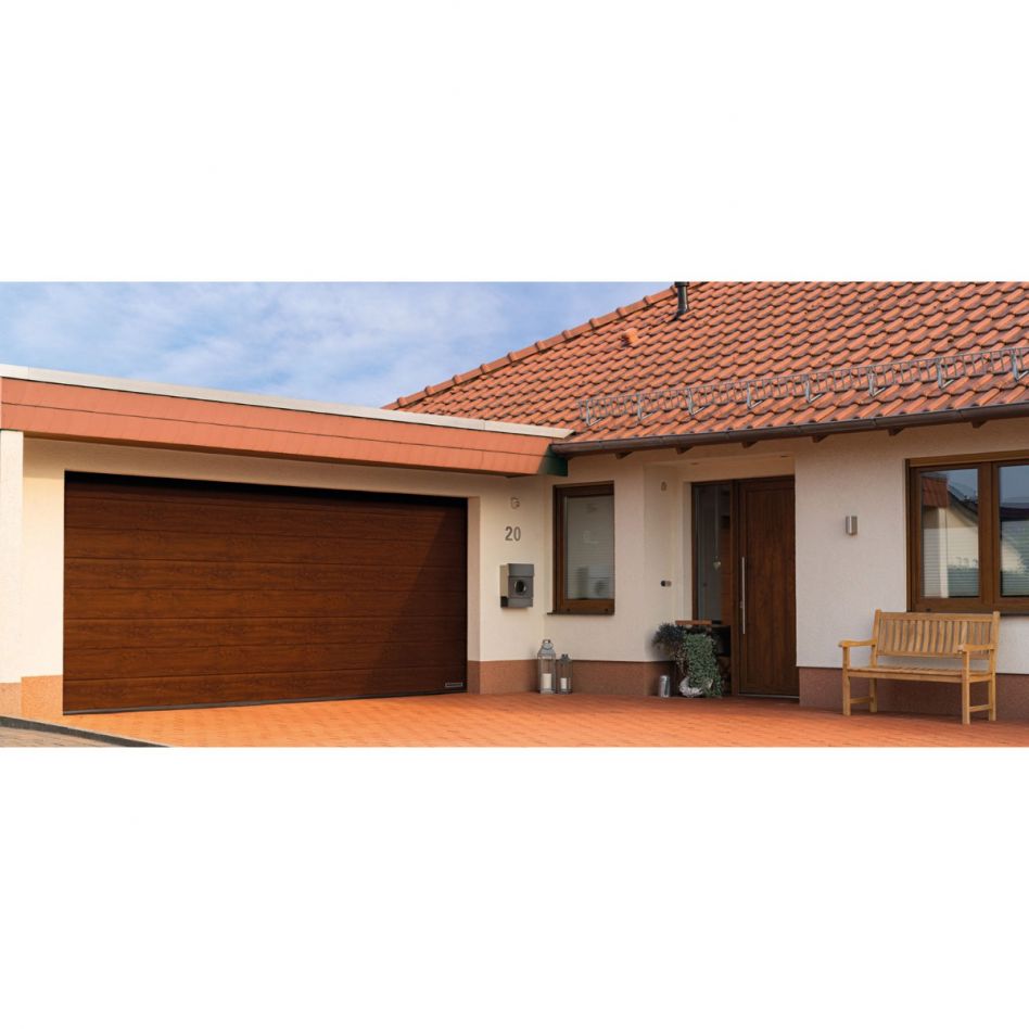 HÖRMANN Sektionaltor LPU42 mit Zarge M-Sicke dark oak, Zarge mit Z-Beschlag, 2190x2080 mm Image