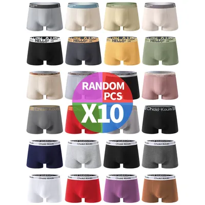 10 Stück zufällige Herrenunterwäsche, einfarbige, modische, heiß verkaufte Boxershorts, weiche, Image