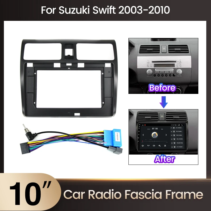 2din Autoradio Blende Panel Stereo Adapter Rahmen Abdeckung Verkleidung für Suzuki Swift 2003-2010 Android Bildschirm Canbus Decoder Box Audio Image
