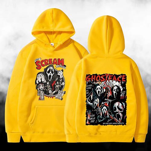 Halloween Scream Ghostface Skull Skeleton Hoodie Print Front Pocket Graphic For Couple's Men's Women's Adults' Halloween Carnival Masquerade Hot Stamping Halloween Casual Daily