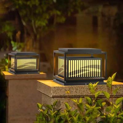 LED Outdoor Wall Light Warm White 30/40cm Modern Yard Entry Outdoor Column Lights E26/E27 Acrylic Metal Classical Garden Lantern Outdoor Post Light Fixture Outside Decorative Lamp Headlights Exterior Fence Pillar Lamp for Fence Patio Path 110-240V