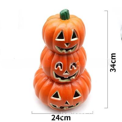 Halloween Pumpkin Decorations Outdoor Garden Decorations LED Lantern Scene Layout With Many Expressions Funny Pumpkin Lantern Decoration Easter Hollow Big Pumpkin Glowing