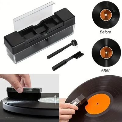 1 Set Anti Static Vinyl Record Cleaner Dust Remover Brush for Phonograph Turntable LP Vinyl Records